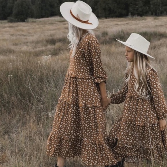 Rylee + Cru Dresses & Skirts - Rylee + Cru - Winter Garden Mabel Long Sleeve Tiered Dress - Wine Size L